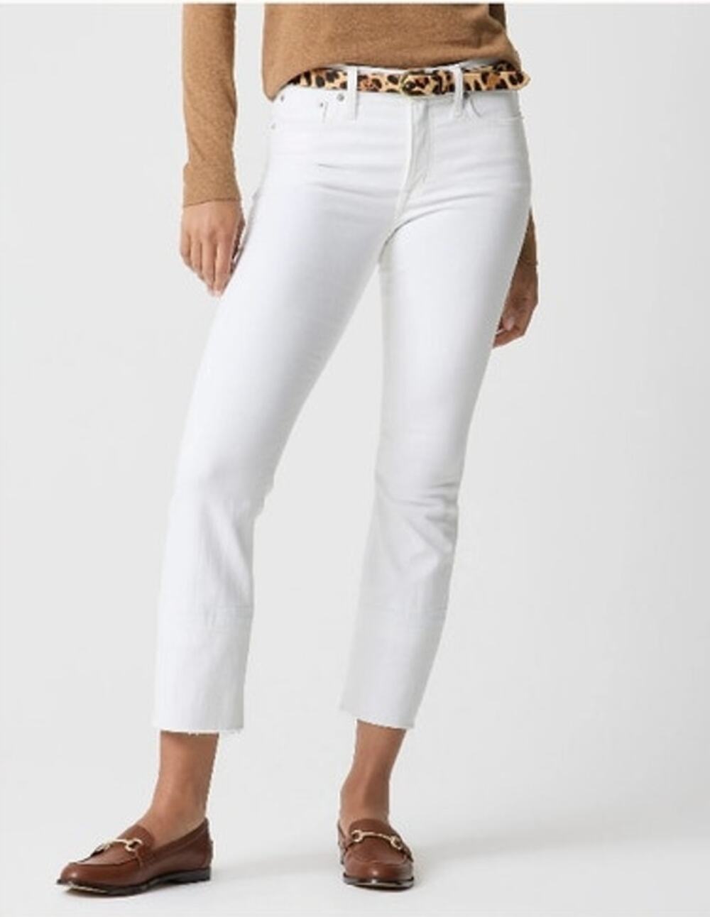 NWT J. Crew Tall Flare Crop Jean In Signature Stretch White 31T